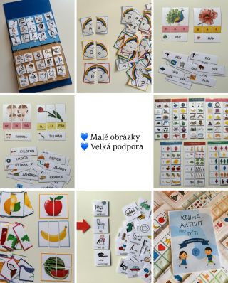 Tahle koláž fotografií je malý průřez tím, co u nás vzniká. 💙 Obrázkové pomůcky, které dávají dětem větší jistotu, přehled...